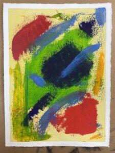 An exploration of color shapes in watercolor on fine paper