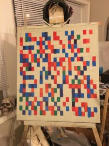 A prototype of a new color information design. Unfinished. Acrylic 2015