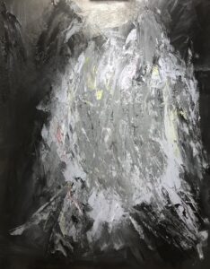 Self Portrait Artist Blots Himself Out 2021 Acrylic on canvas board
