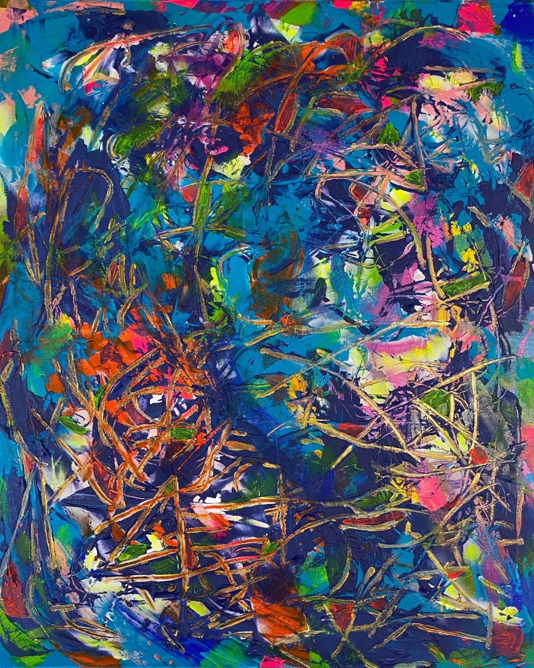 Luminous Biome, 2025 From the series Every Efflorescence Acrylic and modeling paste on canvas 50.8 x 60.96 cm