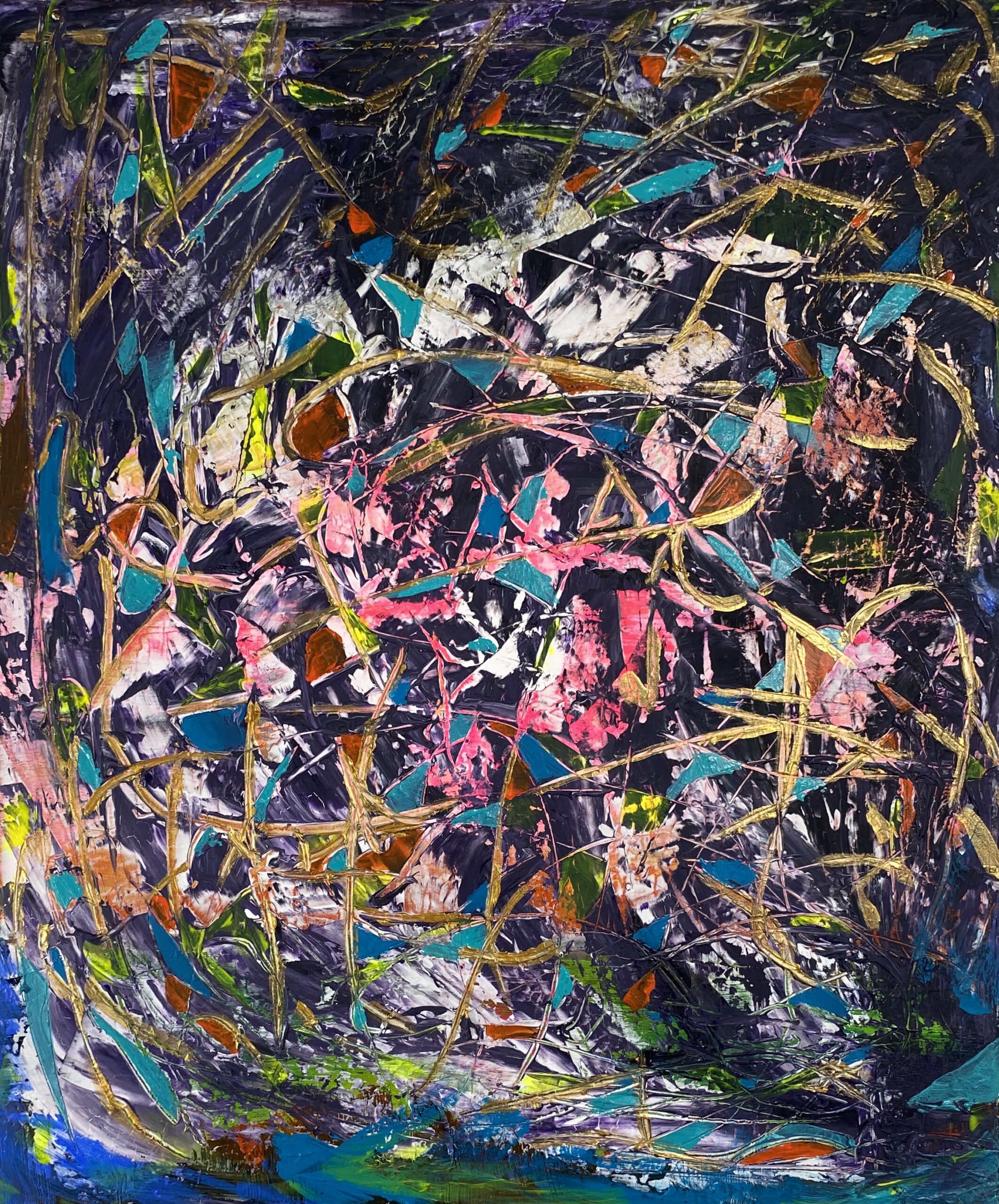 Neural Blossoming, 2025
From the series Every Efflorescence
Acrylic and modeling paste on canvas
50.8 x 60.96 cm