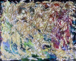 Mechanics of Color Cartography, 2025 From the series Every Beautiful Seastorm Acrylic and modeling paste on canvas 60.96 x 50.8 cm