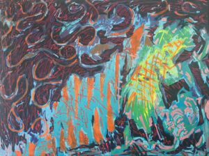 Tectonic Surrender, 2025 From the series Every Beautiful Seastorm Acrylic and modeling paste on canvas 101.6 x 76.2 cm